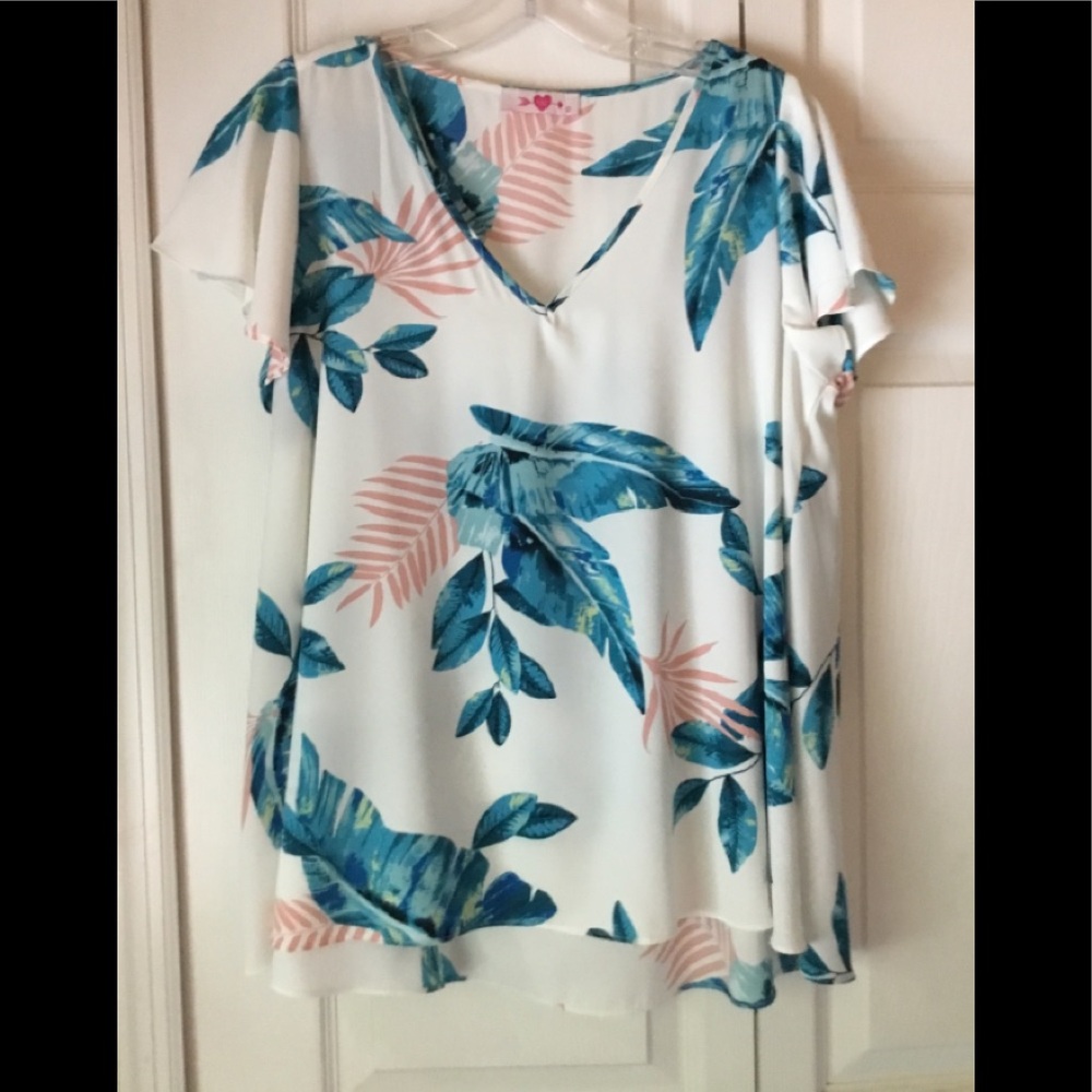 Buddy Love Palm Tropical print top S